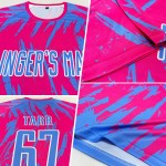 Maillot de football personnalisé rose bleu clair et blanc par sublimation Maillot de football personnalisé rose bleu clair et blanc par sublimation